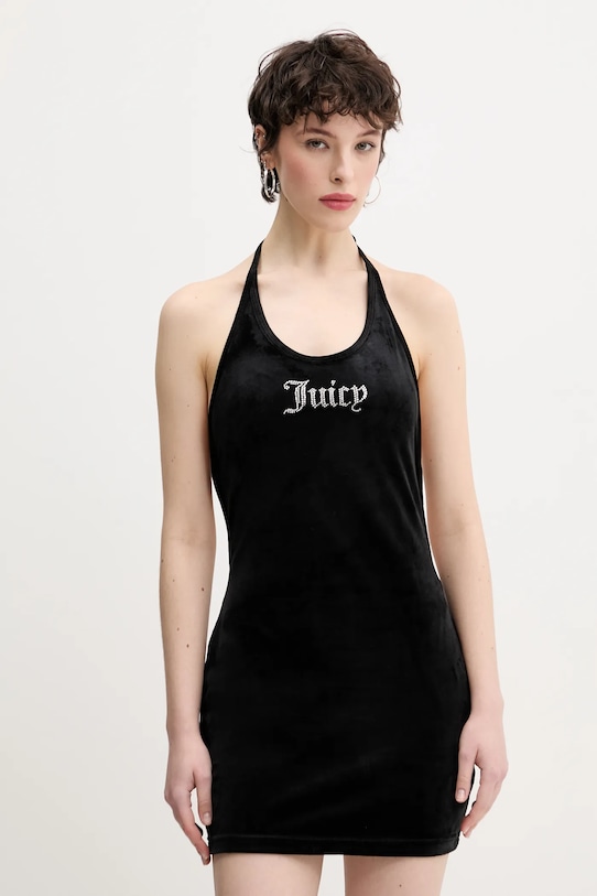 

Вельюровое платье HALTER с бретелями Juicy Couture, черный