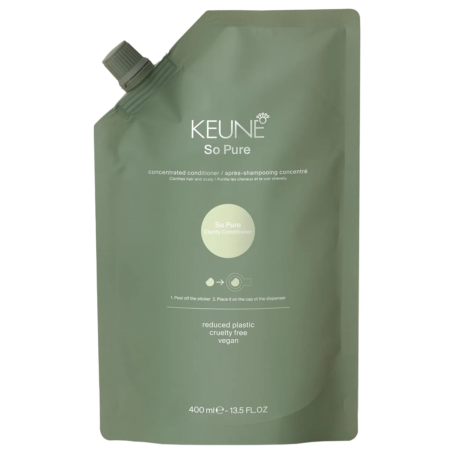 Сменный блок кондиционера KEUNE So Pure Clarify, формула против загрязнения и для здоровья волос, 13, 5 жидких унций