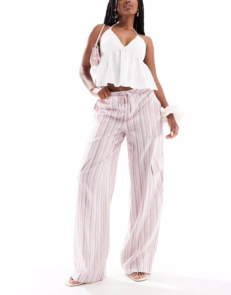 

Брюки Haven в стиле льна в розовую полоску Cotton On