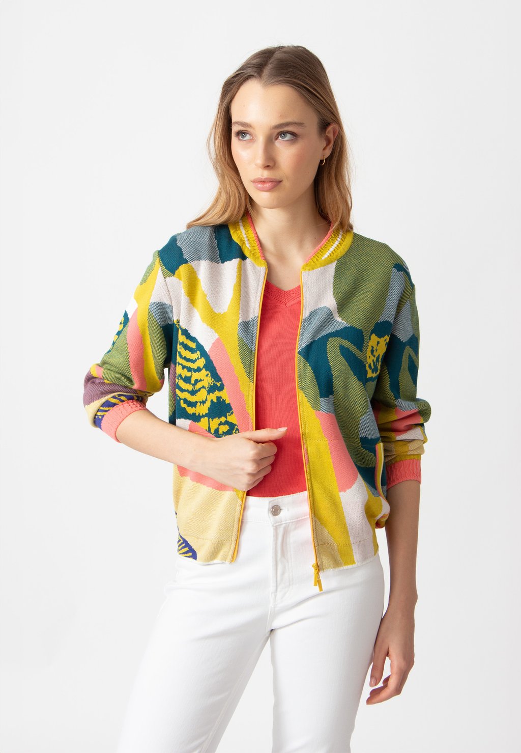 

Куртка-бомбер MAXIMALISTS TROPICS PATTERN - Cardigan Ivko, желтый