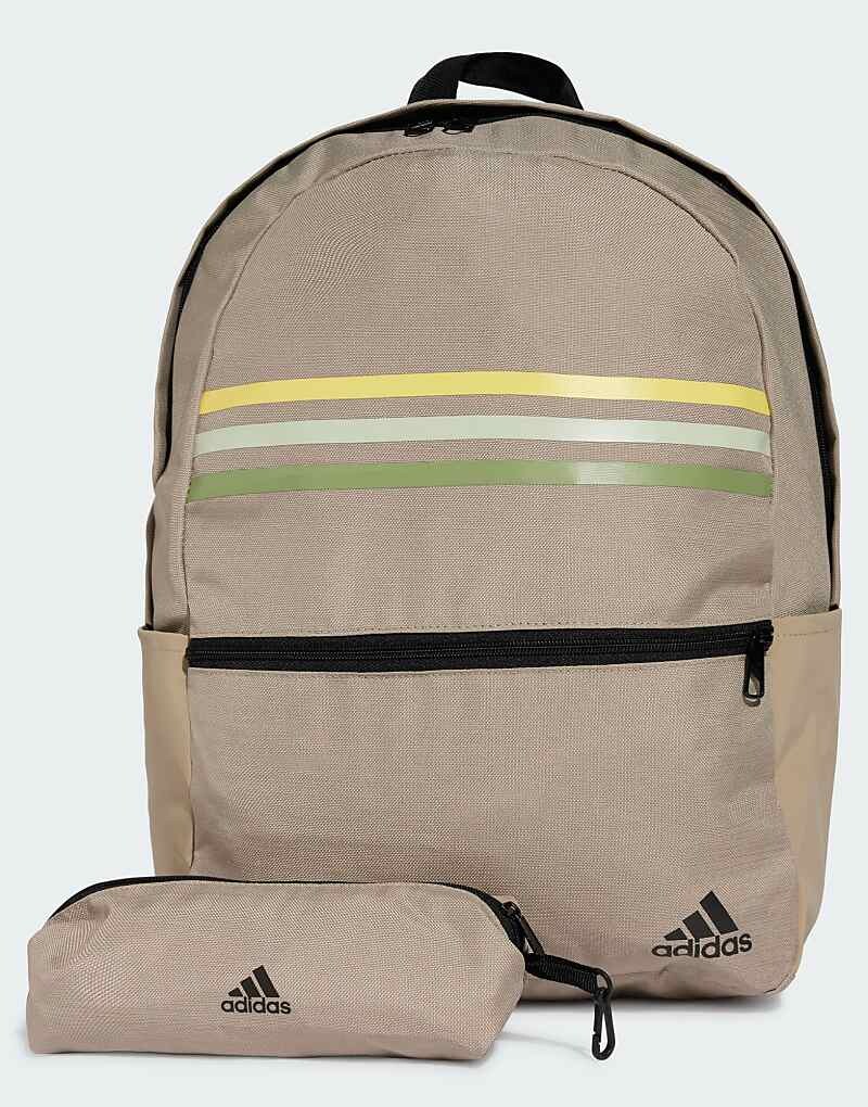 

adidas Performance – Classic – Зеленый рюкзак с 3 горизонтальными полосками