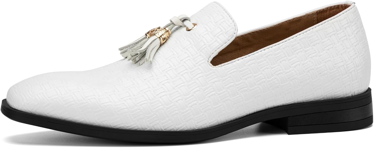 

Мужские лоферы JITAI Lindford с отделкой под шов и декоративной пряжкой, слипоны для вечеринок, белый