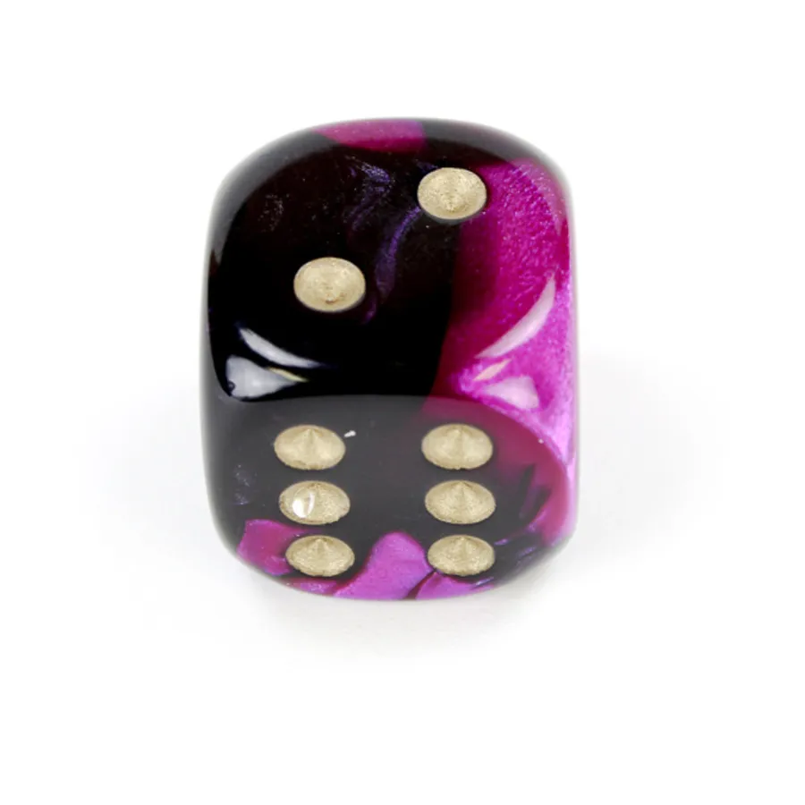 

d6 20мм Черно-фиолетовый с золотом, Dice - Gemini - d6 20mm (Chessex)