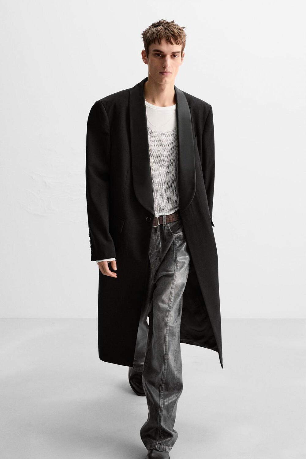 

Смокинг-пиджак фрокт ZARA, черный