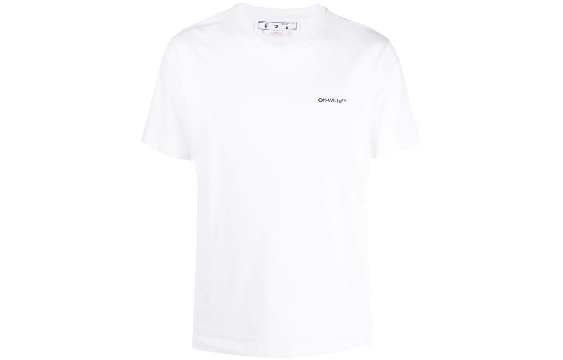 

Футболка Wave Outline Diag Slim из нержавеющей стали Off-White, белый