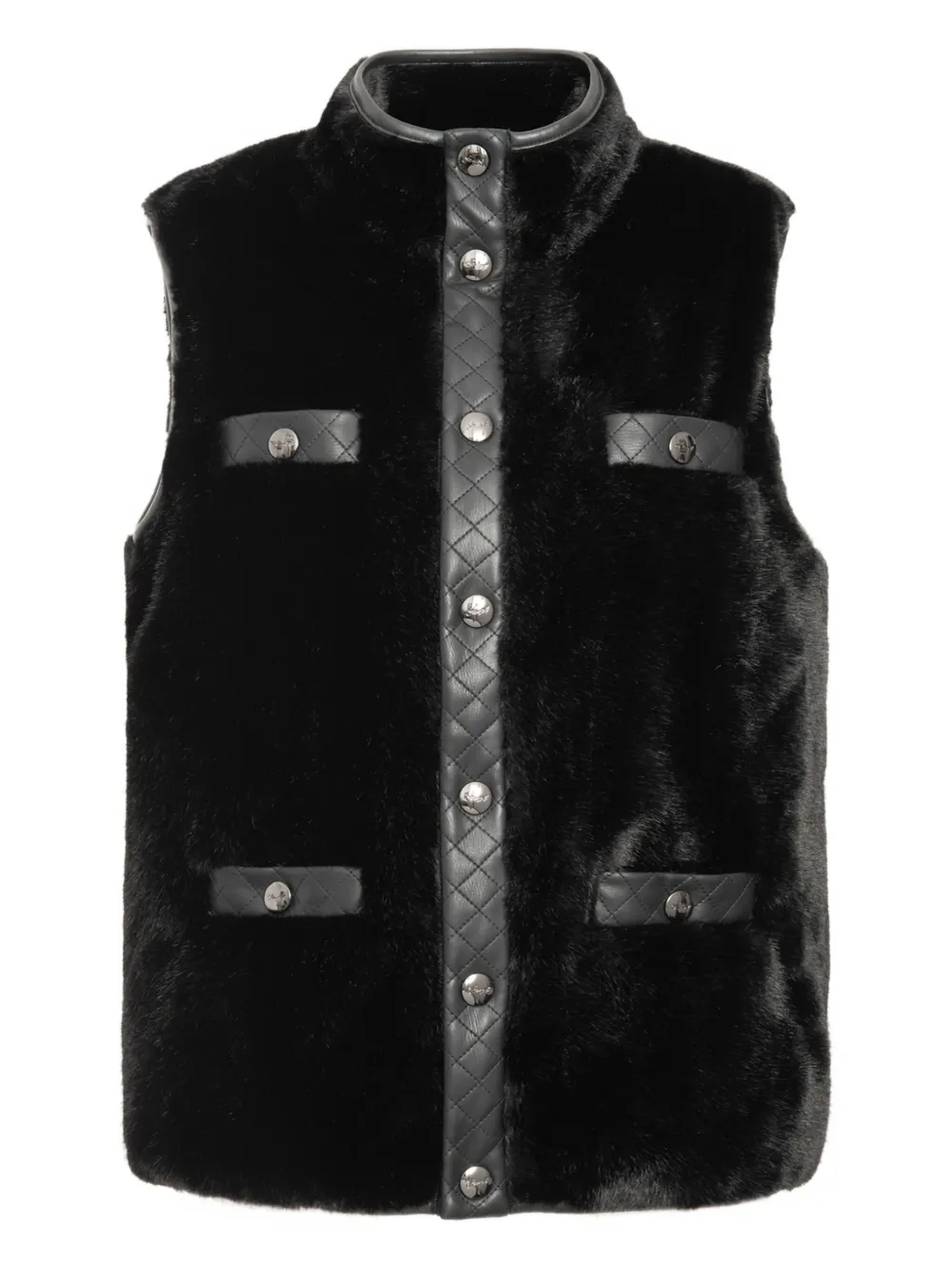 

Стеганый жилет из двух материалов без рукавов Weill Paris, черный