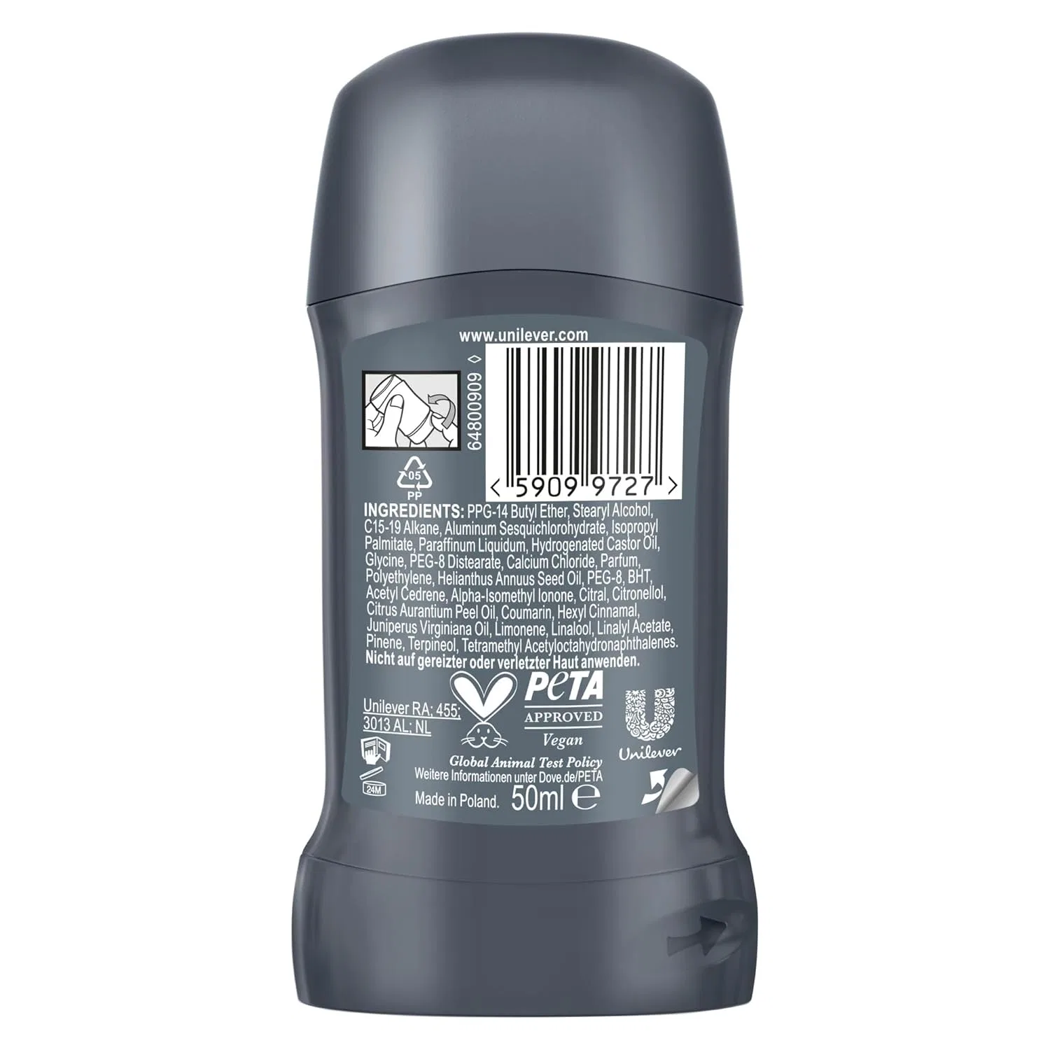Мужской дезодорант-стик Dove Men+Care Advanced Invisible Dry, 50 мл Dove Men + Care — фото 3