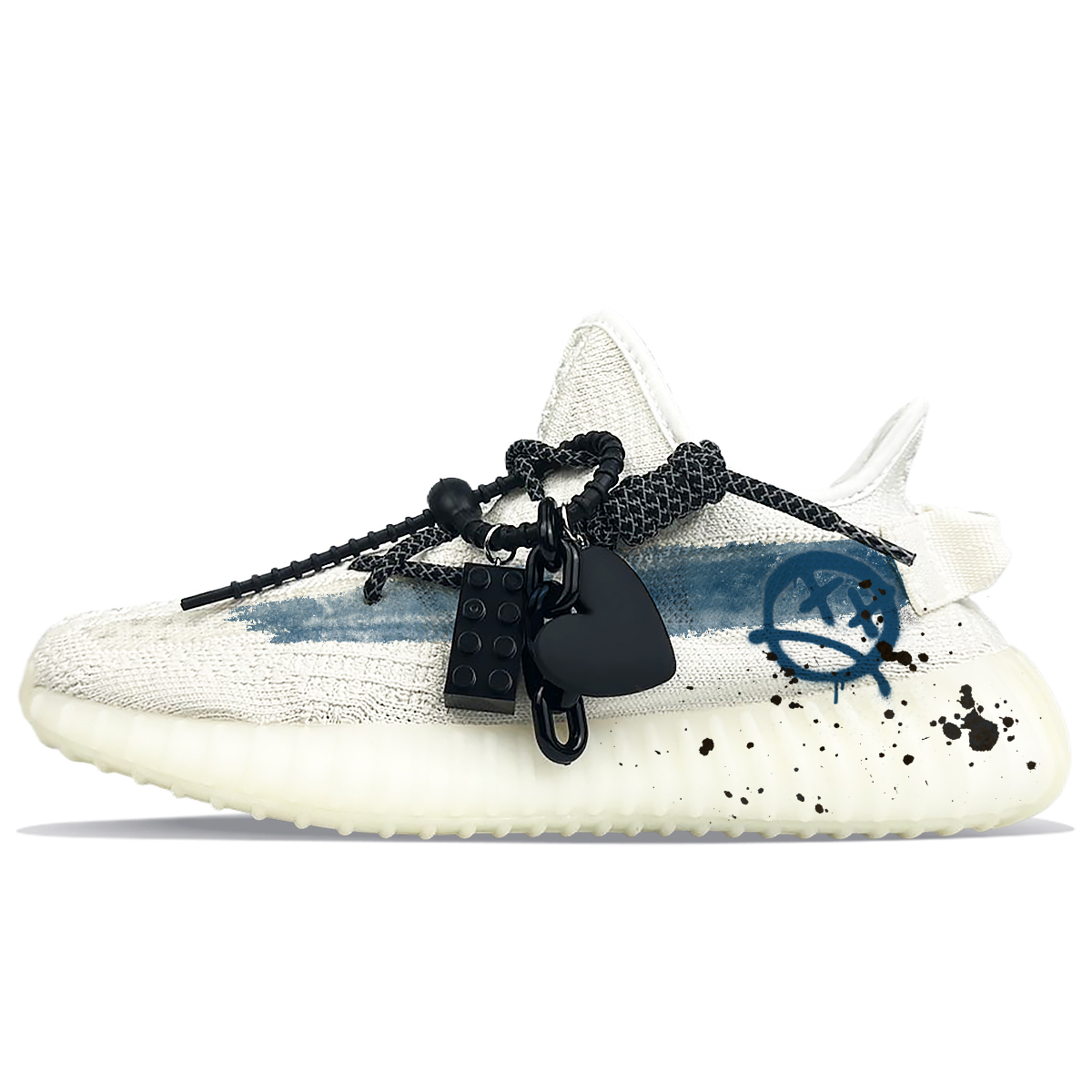 Yeezy Boost 350 V2 Low Top Повседневные Кроссовки Unisex Синий Белый Adidas Originals
