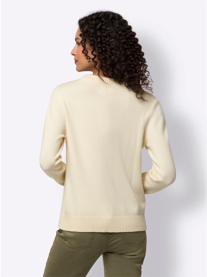 

Свитер с круглым вырезом цвета шампанского Heine