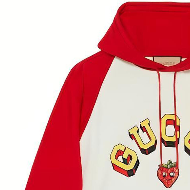 Толстовка Gucci Классическая, премиальный дизайн, красно-белая — фото 3