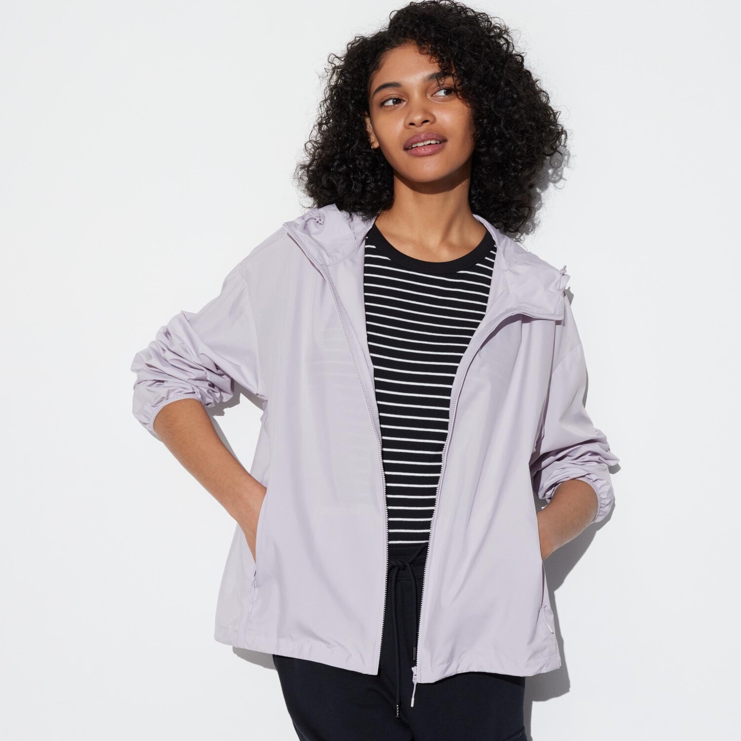 

Парка UNIQLO с капюшоном, светло-серый