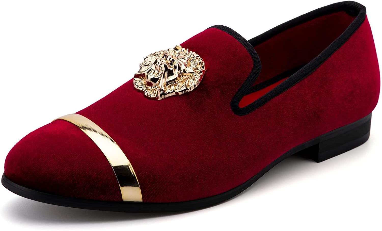 

Мужские бархатные лоферы Meijiana - стильная повседневная обувь с низким каблуком для мужчин, резиновая подошва и металлическая пряжка - идеально для делового и официального стиля, модная мужская обувь, красный
