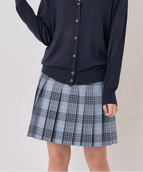 Школьная юбка в клетку с плиссировкой pom ponette junior синяя