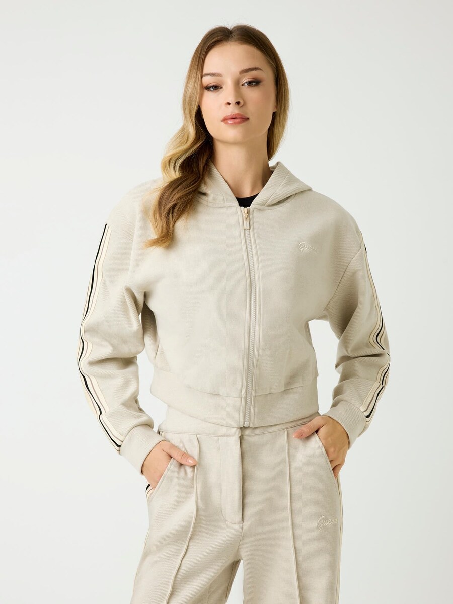 

Толстовка с капюшоном на молнии GUESS, светло-коричневый