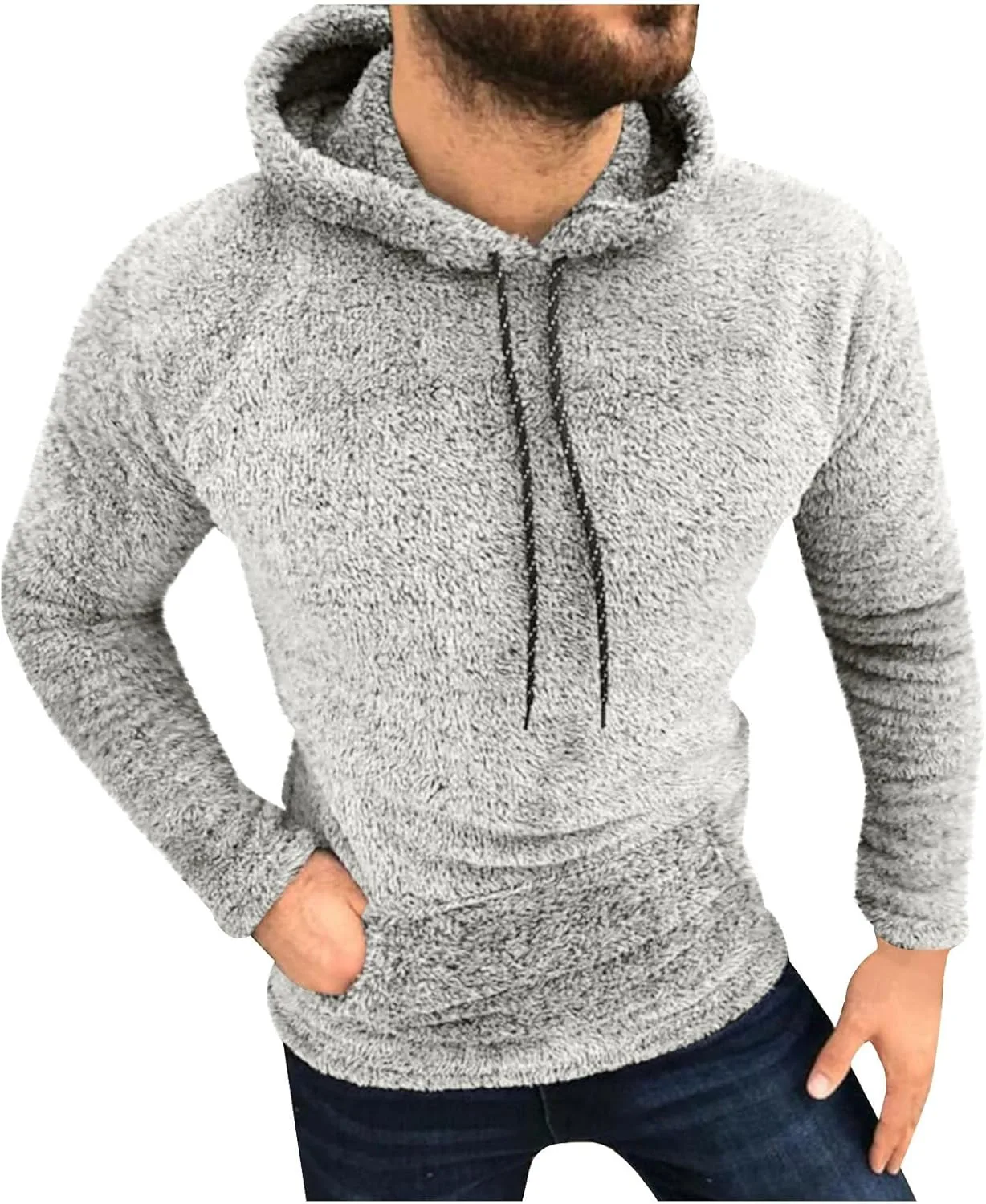 

Ctreela Sherpa Fleece худи с капюшоном, длинный рукав, передний карман