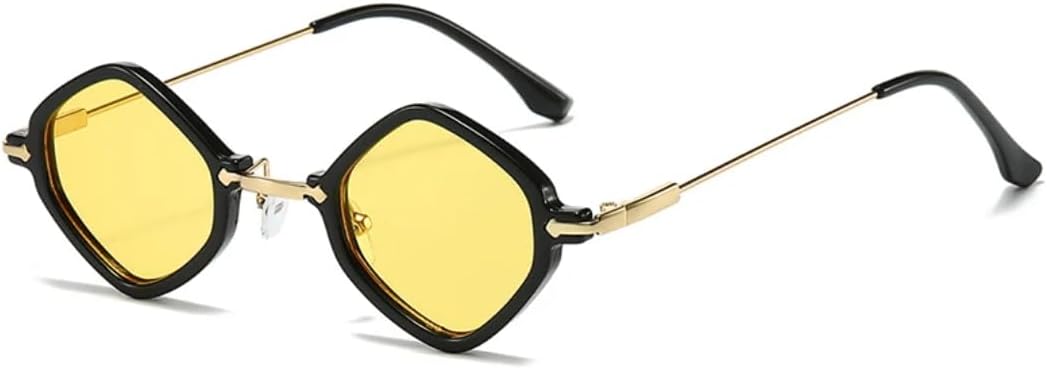 

Ретро-солнцезащитные очки для женщин, маленькие, модные, с прозрачными градиентными линзами, защита от УФ-излучения UV400; мужские солнцезащитные очки в стиле панк SZVVBKK, Black Yellow