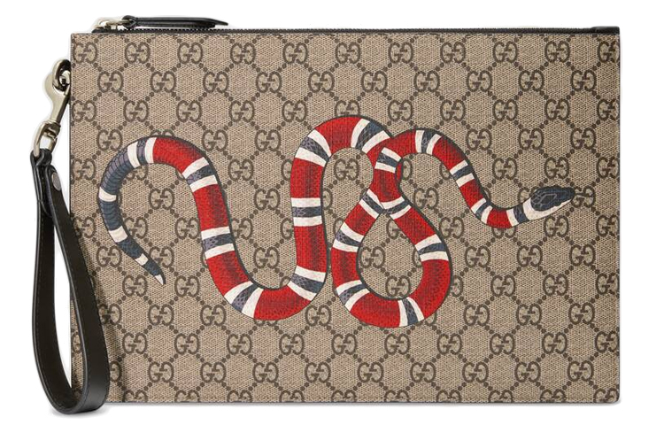 

GUCCI Кожаная сумка-клатч на холсте мужская Ebony/Black