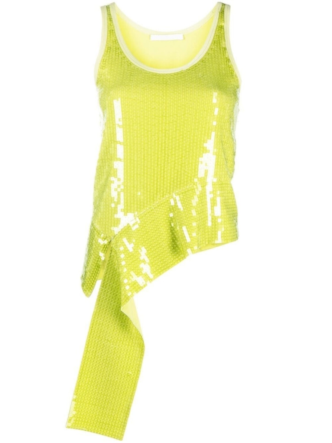 

Helmut Lang топ с оборками и пайетками, зеленый