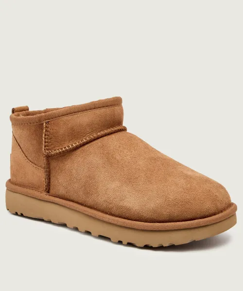 Классические кожаные зимние ботинки Ugg, коричневый