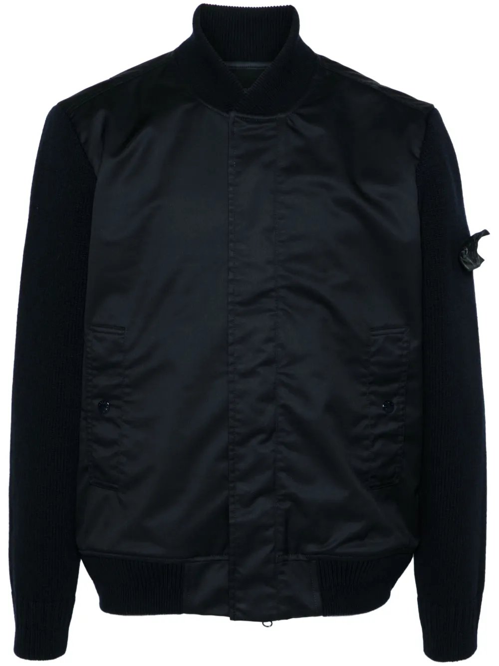

Бомбер со вставками Stone Island, синий