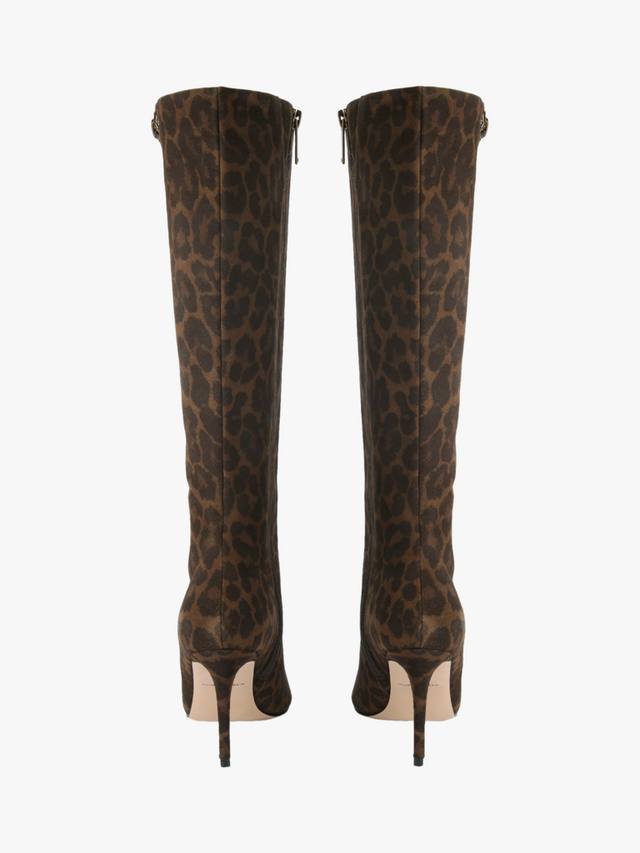Belgravia ботинки до колена из замши с леопардовым принтом Kurt Geiger London, Dark Brown — фото 3