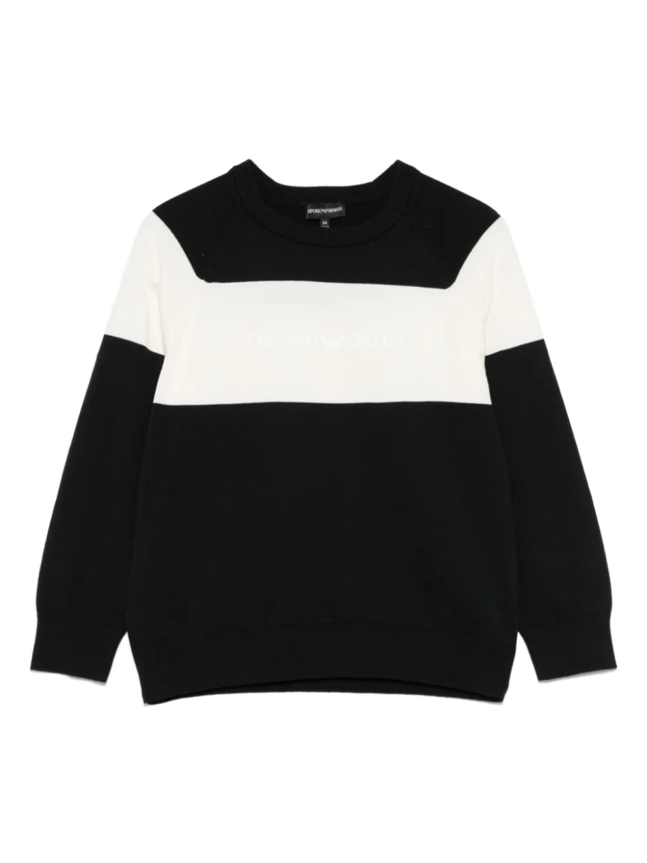 

Свитер с прорезиненным логотипом Emporio Armani Kids, синий