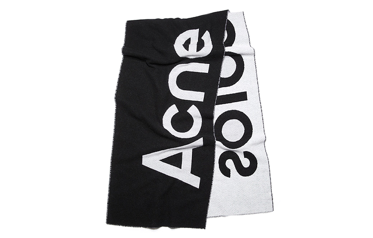 

Вязаный шарф с логотипом Acne Studios, черный/белый
