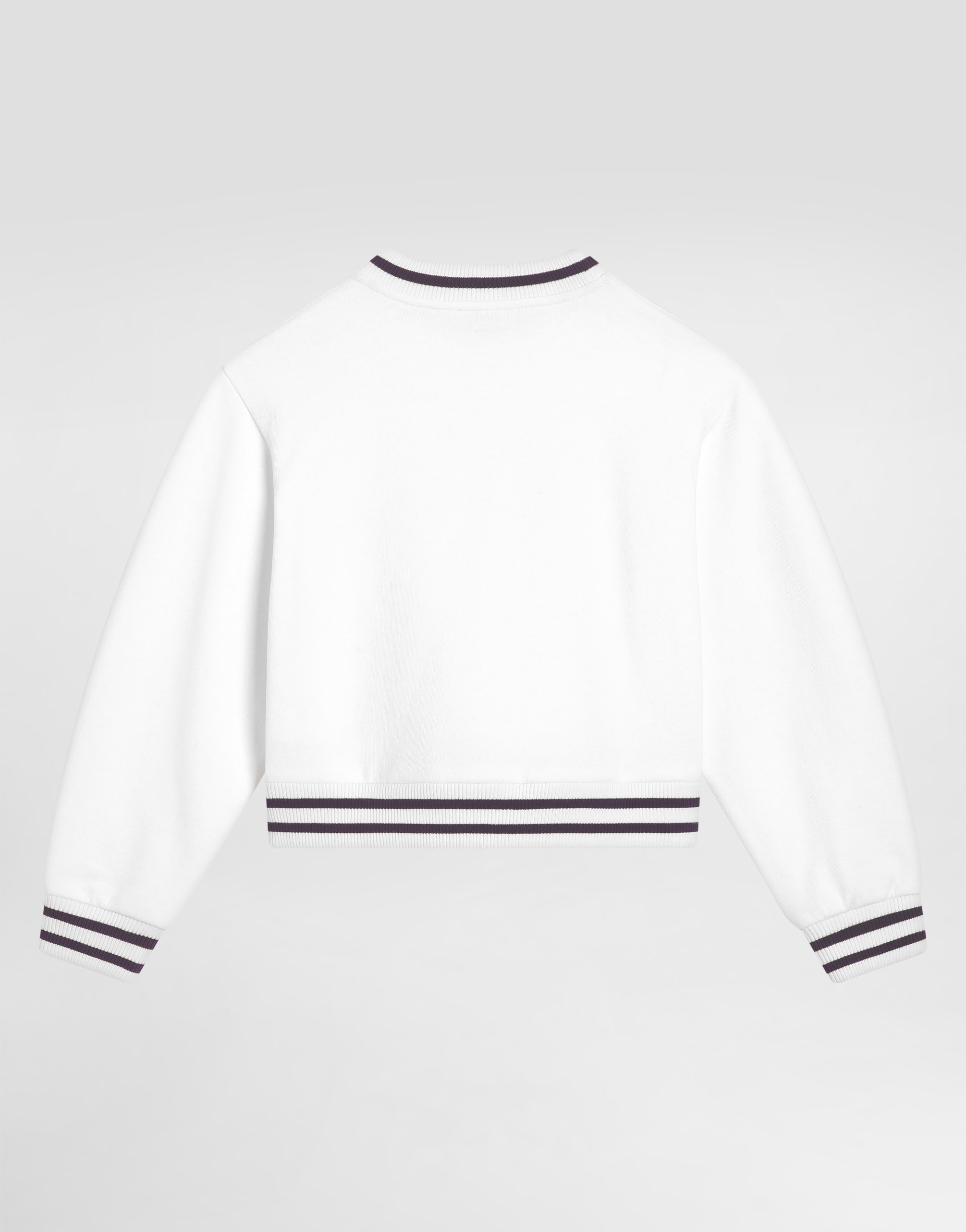 Свитшот с круглым вырезом и принтом майолика, с вышивкой dg Dolce & Gabbana, белый — фото 3