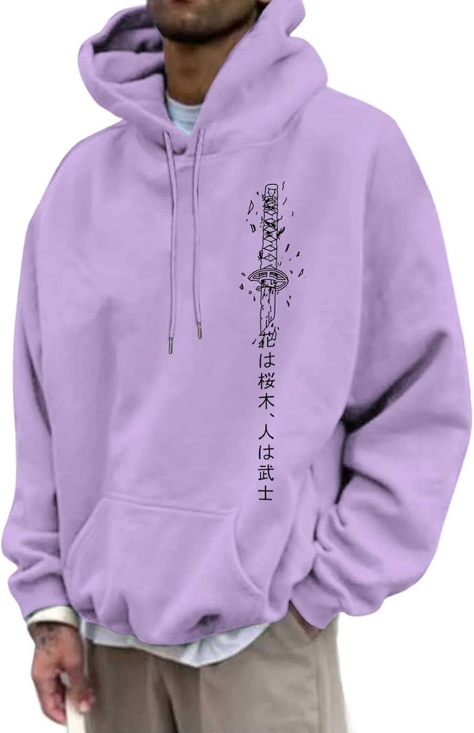

Толстовка с капюшоном в японском стиле для мужчин с цветочным принтом