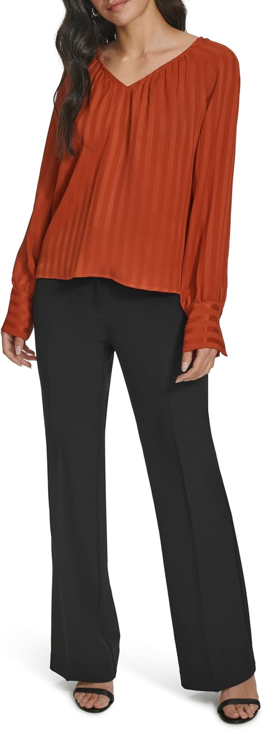 

Женская блузка Calvin Klein с длинным рукавом и V-образным вырезом, Tera