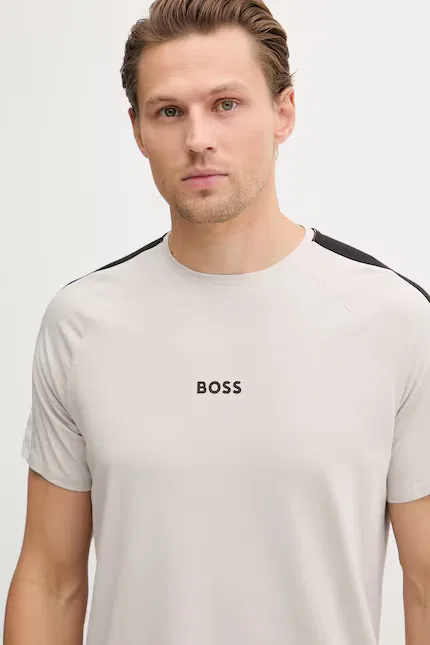 Футболка пижамная с модалом Shirt RN BOSS, бежевый — фото 4