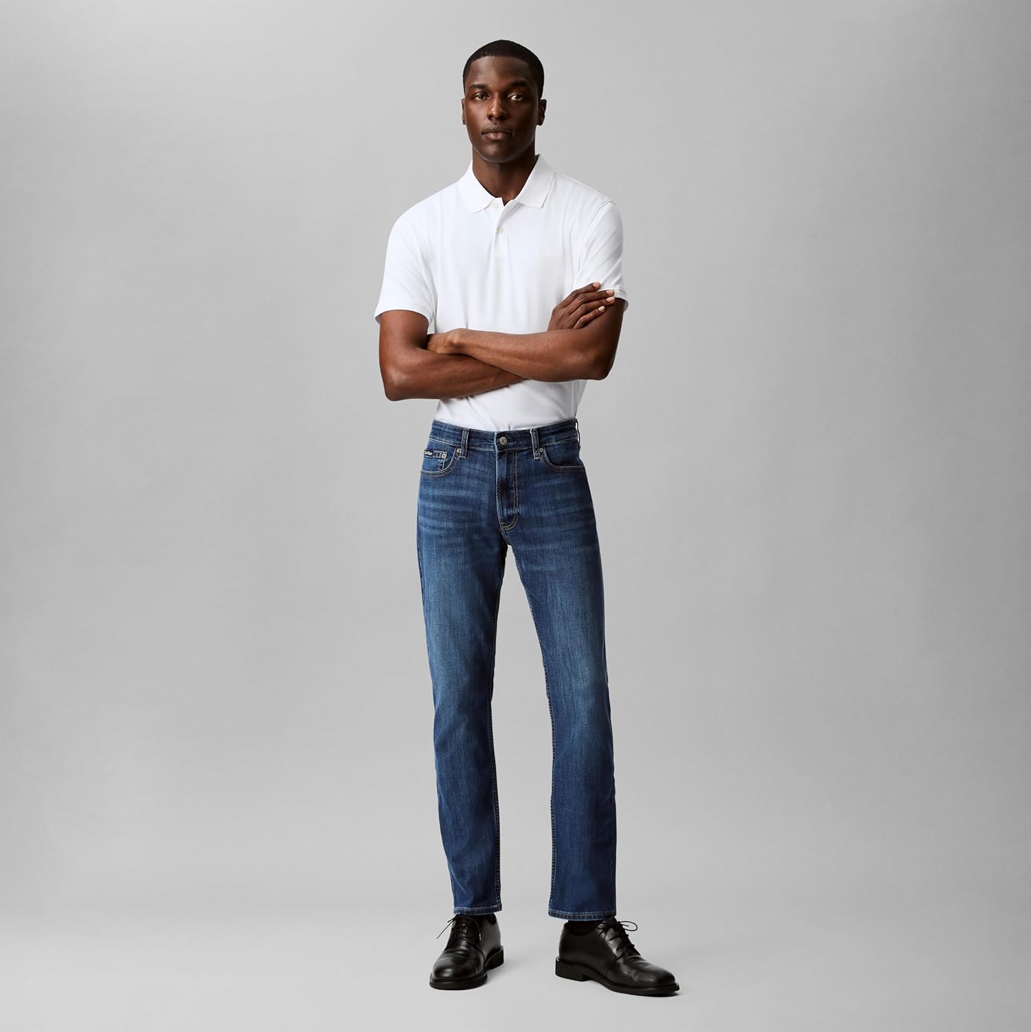 Мужские узкие джинсы Calvin Klein с высокой эластичностью, Dark Irving — фото 3