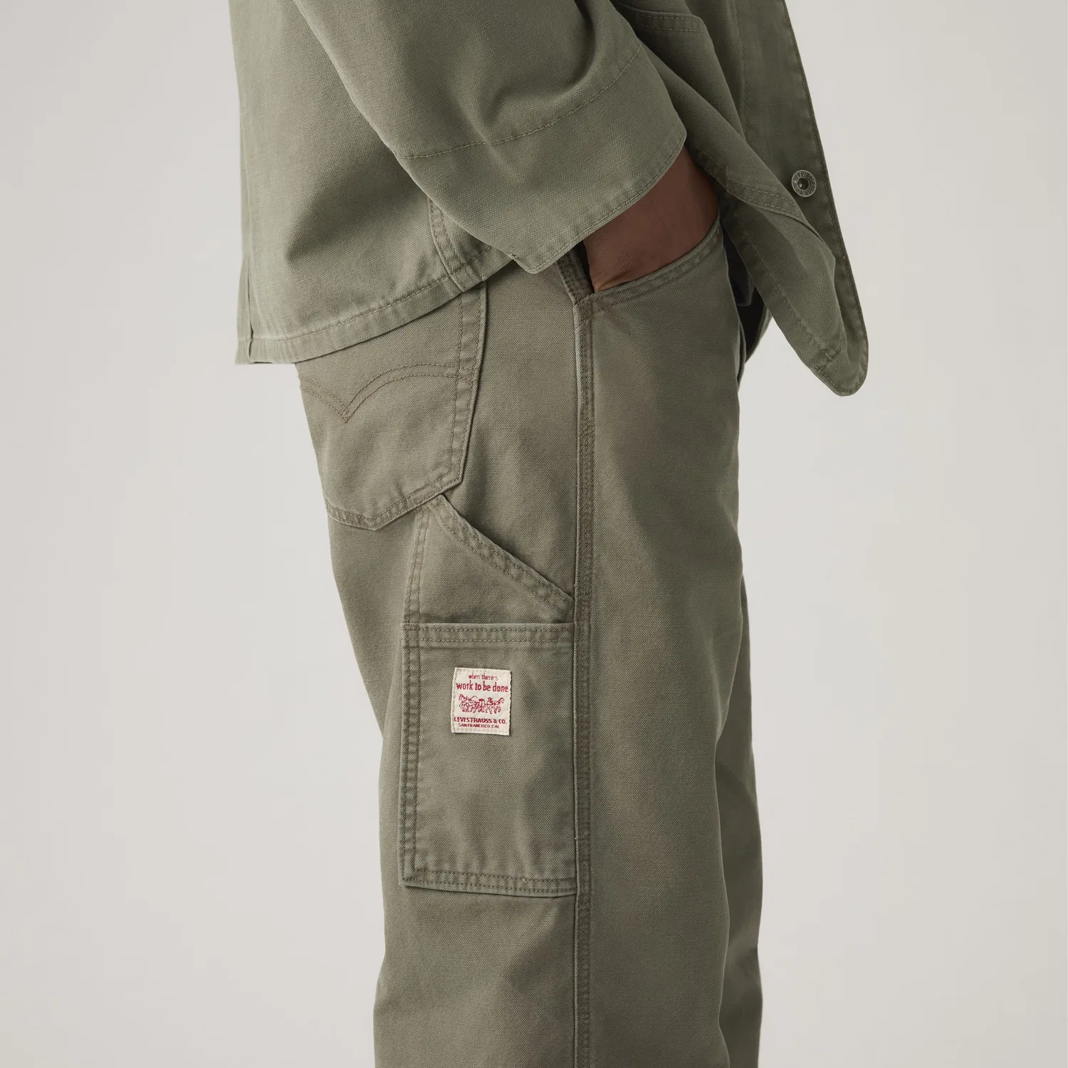 568 Свободные прямые брюки для рабочих, легкие мужские Levi's, Green — фото 3