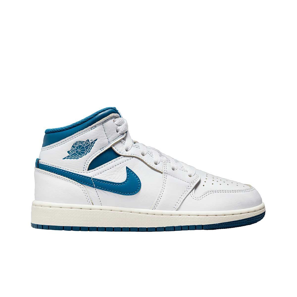 

Кроссовки Air Jordan 1 Mid SE GS, цвет Weiß/Industrie Blau/Beige