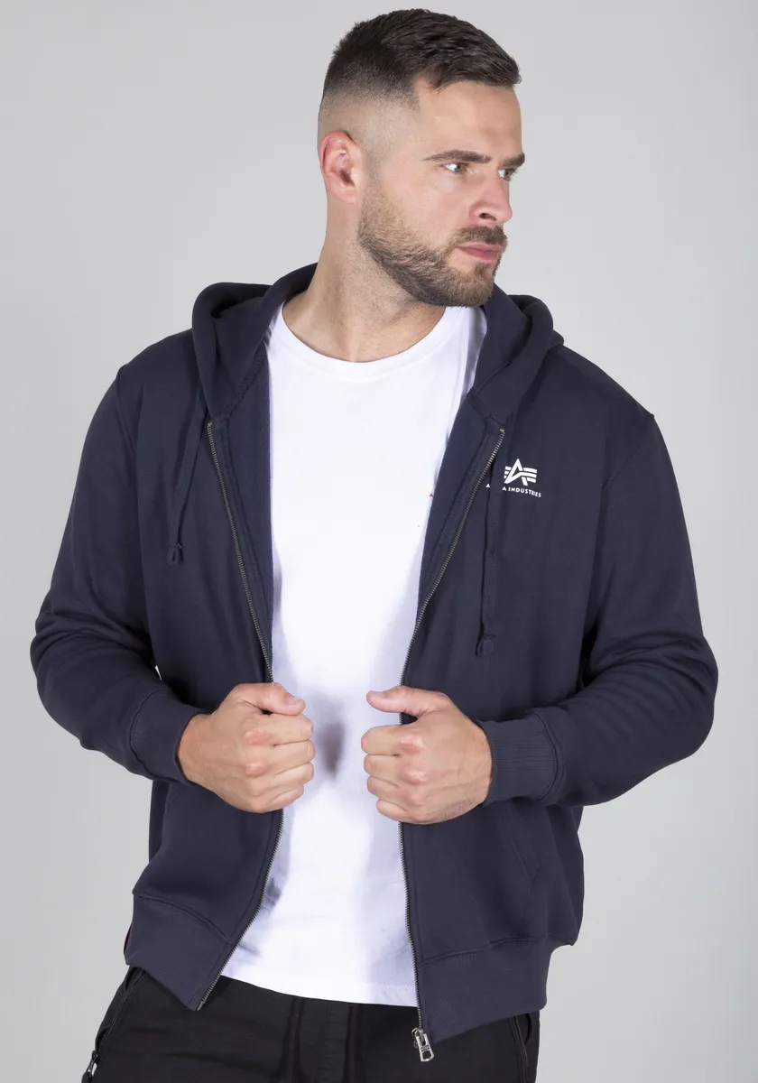 

Толстовка с капюшоном Alpha Industries "Basic Zip Hoody SL", синий
