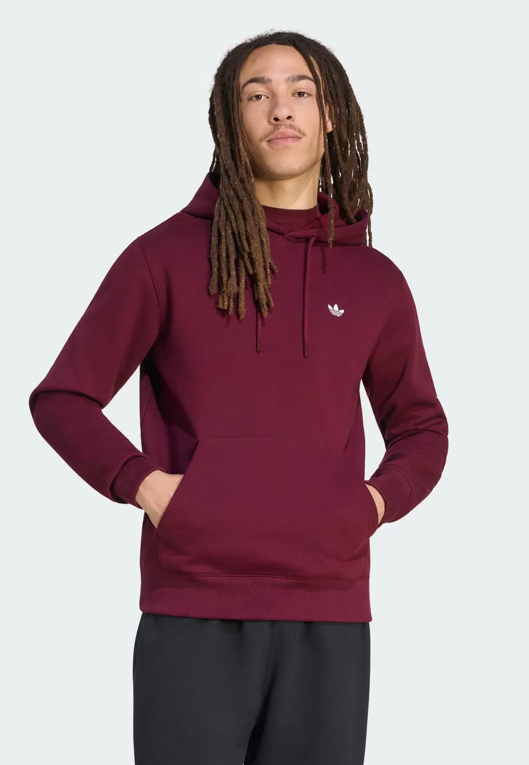 Толстовка Adidas Originals Trefoil Essentials в бордовом цвете — фото 2