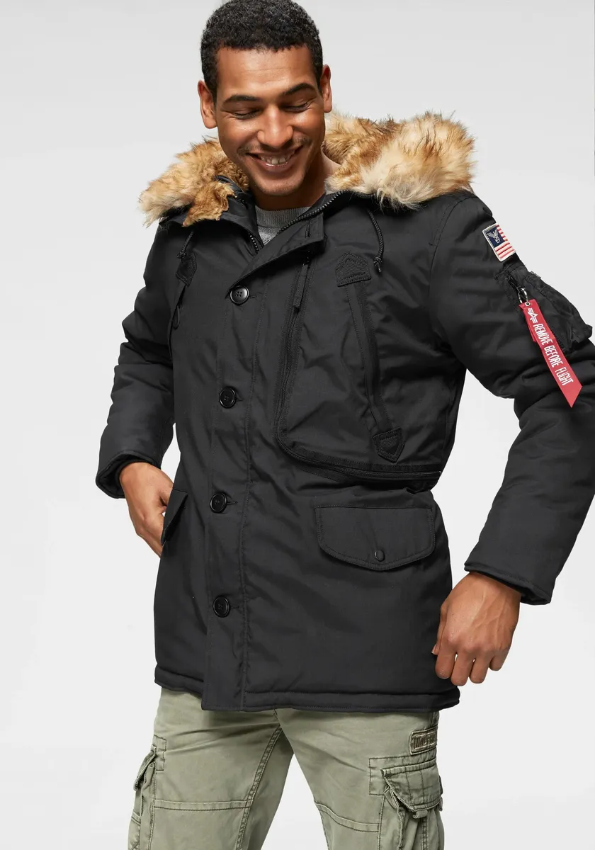 

Парка Alpha Industries "POLAR JACKET", с капюшоном, черный