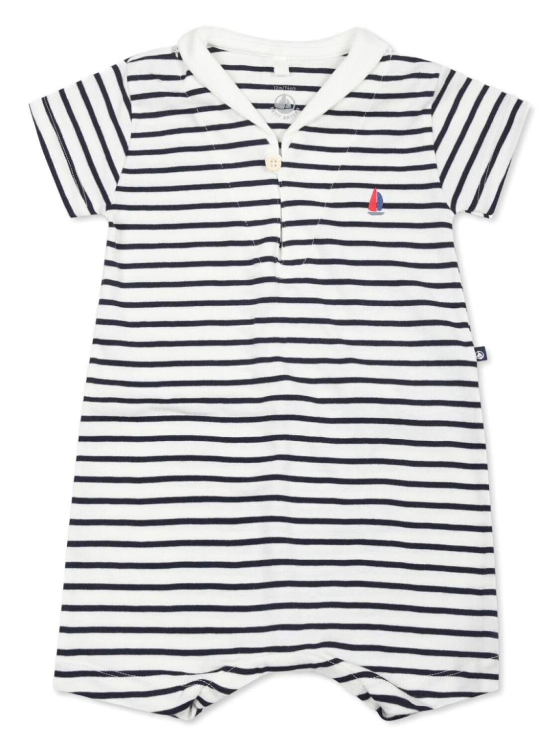 

Petit Bateau ромпер с воротником Питер Пэн, белый