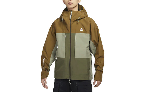 Куртка Men's Nike ACG Loose Zipper Hooded Colorblock Long Sleeves Jacket Autumn Light Brown, коричневый — фото 3