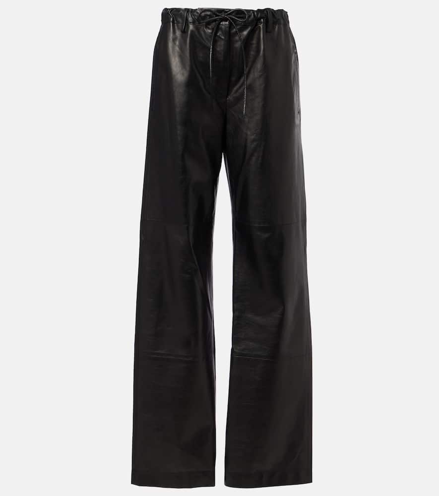 

Брюки White Label Magnus из кожи с широкими штанинами Proenza Schouler, Black