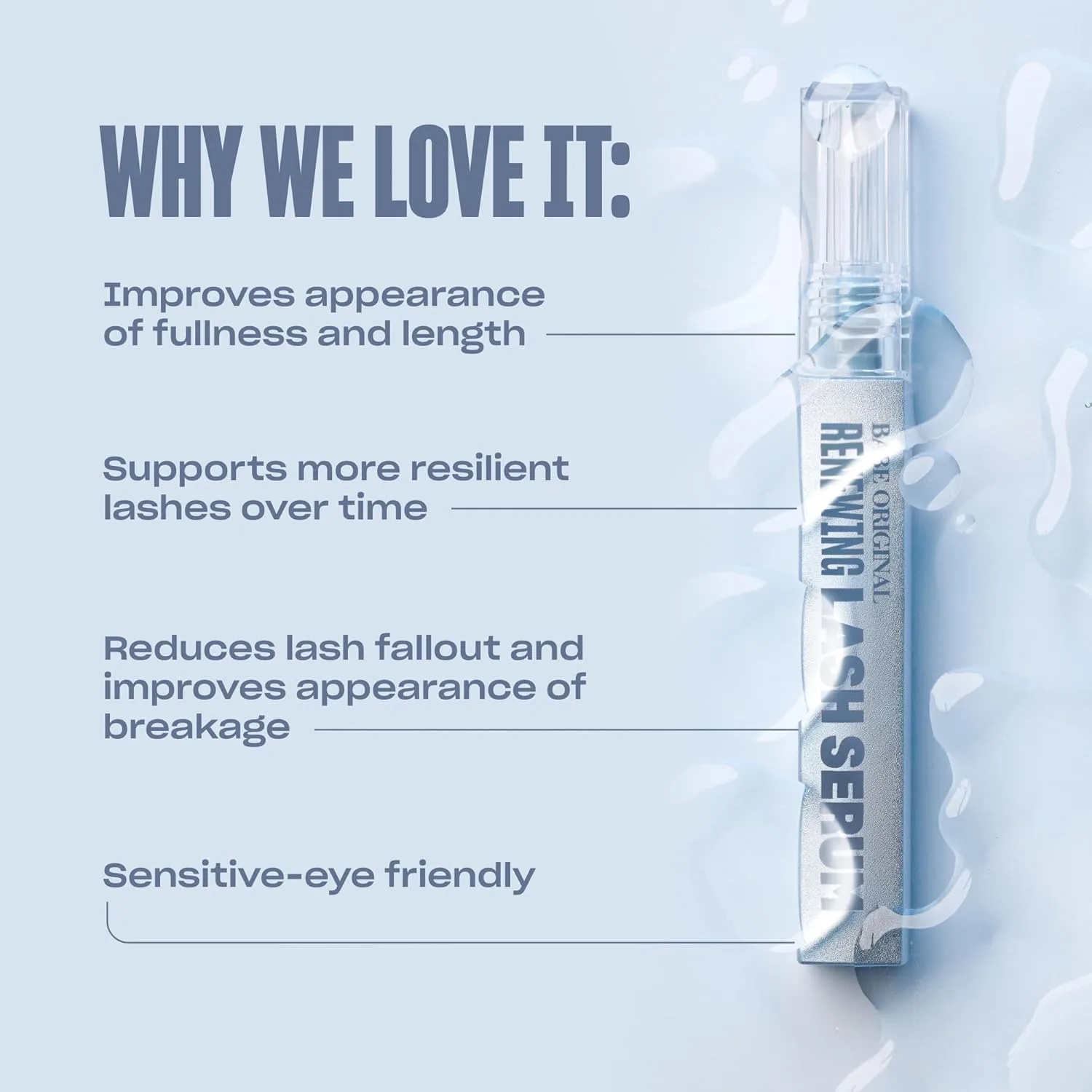 BABE ORIGINAL Renewing Lash Serum - сыворотка для ресниц без простагландинов с пептидами для более густых и длинных ресниц, обогащенная питательными растительными компонентами, веганская и cruelty-free на 4 месяца (6 мл), Clear — фото 4