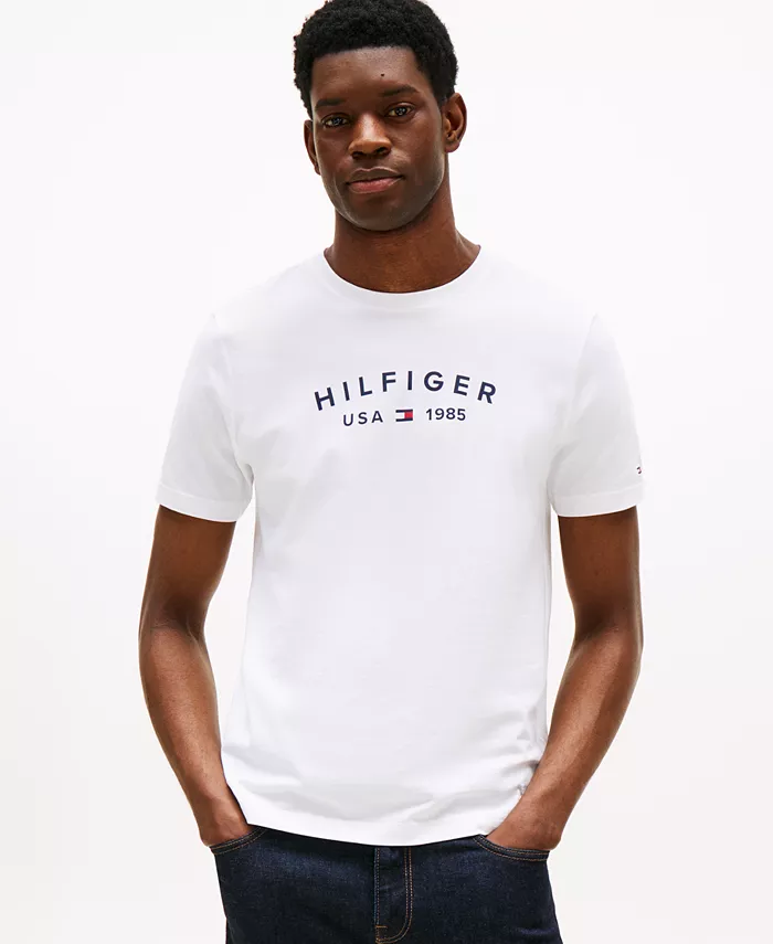 

Мужская легкая футболка с логотипом Tommy Hilfiger, белый