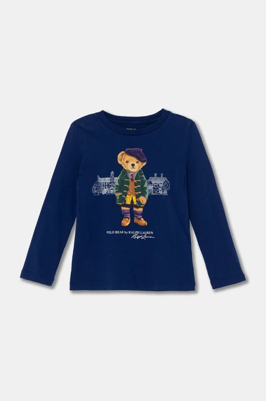 

Хлопковая рубашка с длинными рукавами Polo Ralph Lauren для мальчиков, синий