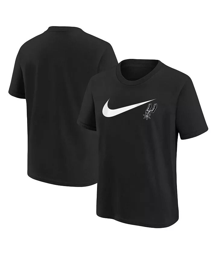 

Черная футболка с галочкой Big Boys and Girls San Antonio Spurs Nike, черный