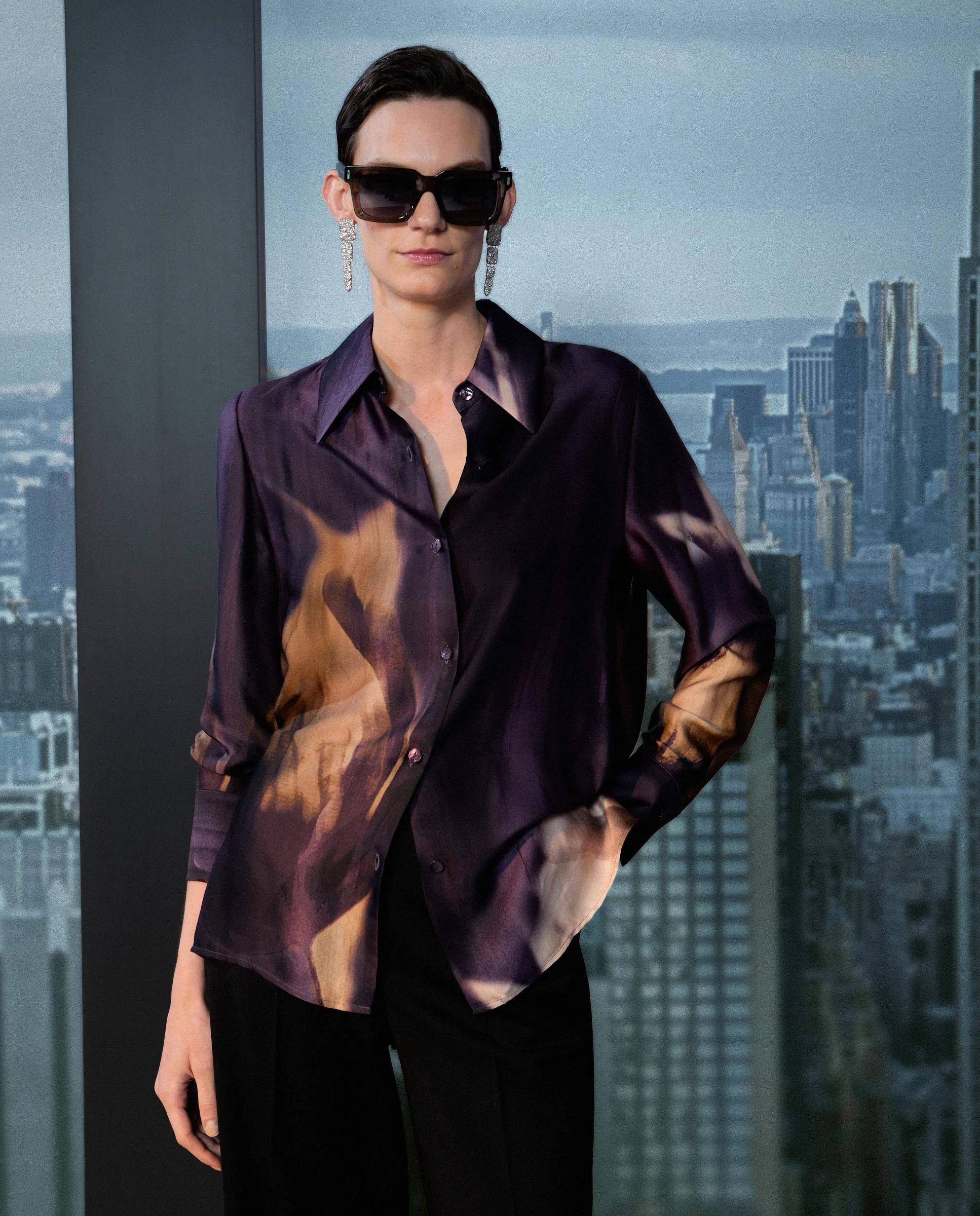 

Женская блузка с длинными рукавами и тюльпанами Woman Limited El Corte Inglés, фиолетовый