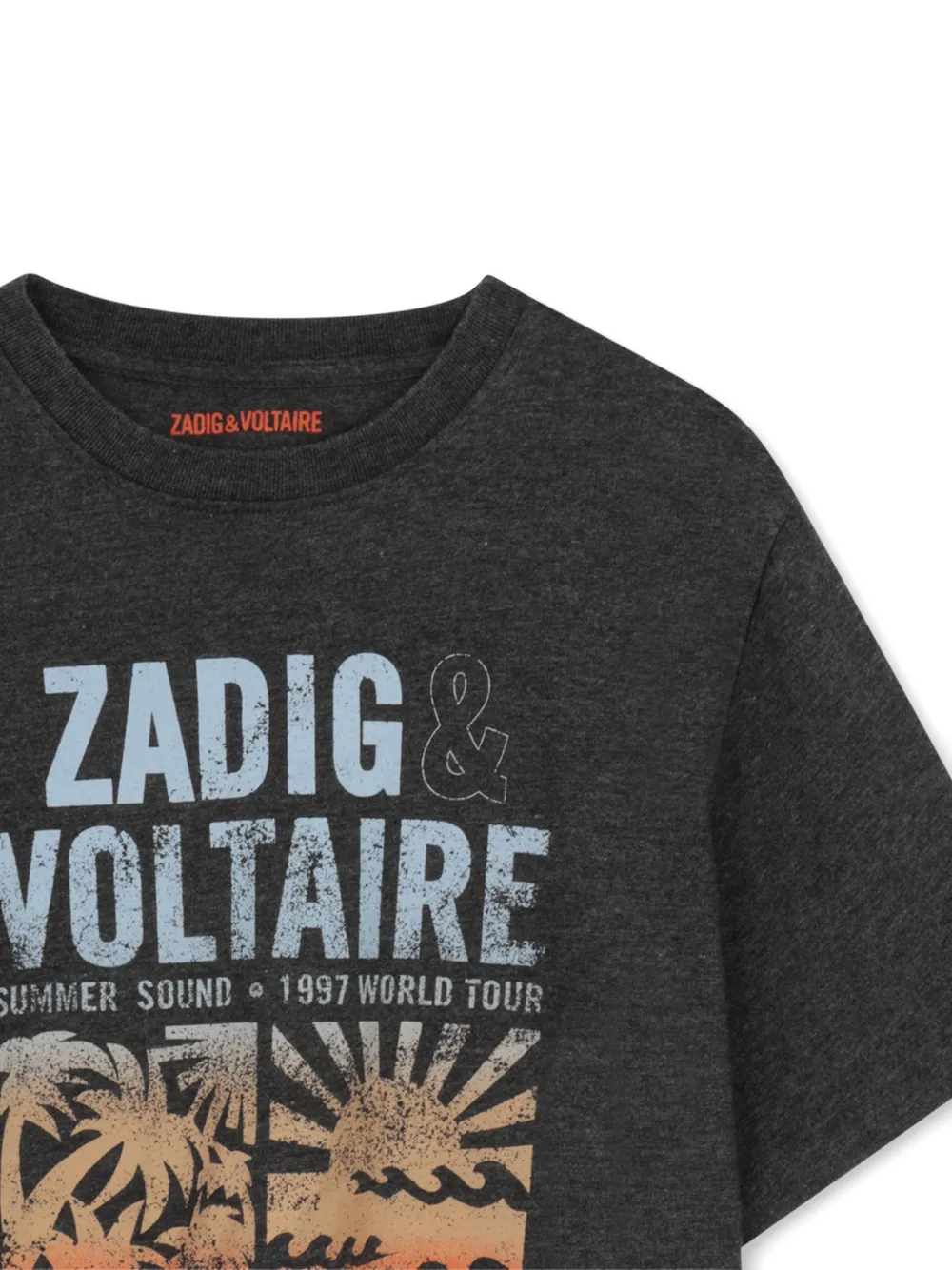 Футболка с принтом Zadig & Voltaire Kids, серый — фото 3