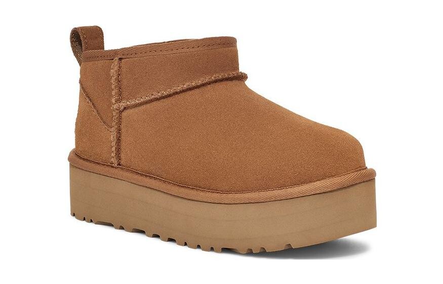 Классические ультра мини-сапожки на платформе Chestnut Kids Ugg, коричневый — фото 4