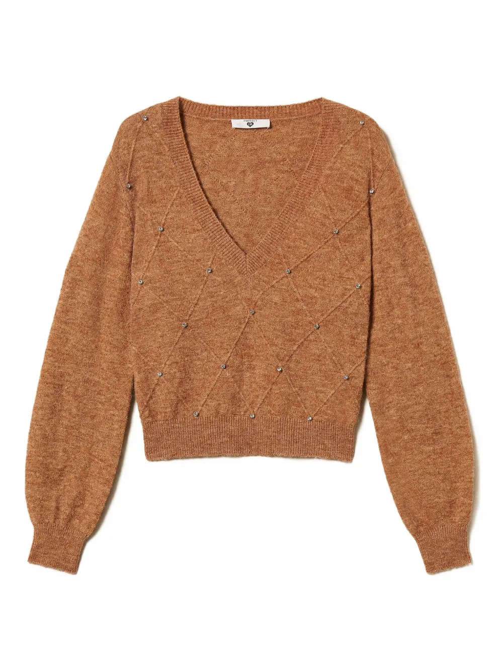 

Свитер с V-образным вырезом Twinset, коричневый