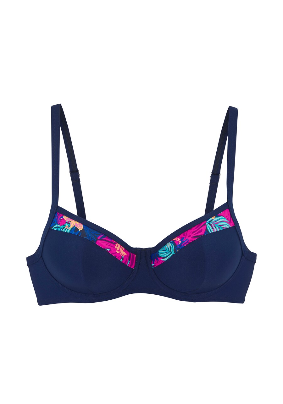 

Верх бикини с пуш-апом LASCANA, цвет Navy/Turquoise/Cobalt blue