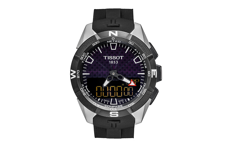 

TISSOT Мужские часы с кварцевым механизмом, черный циферблат, корпус из сплава, ремешок из резины